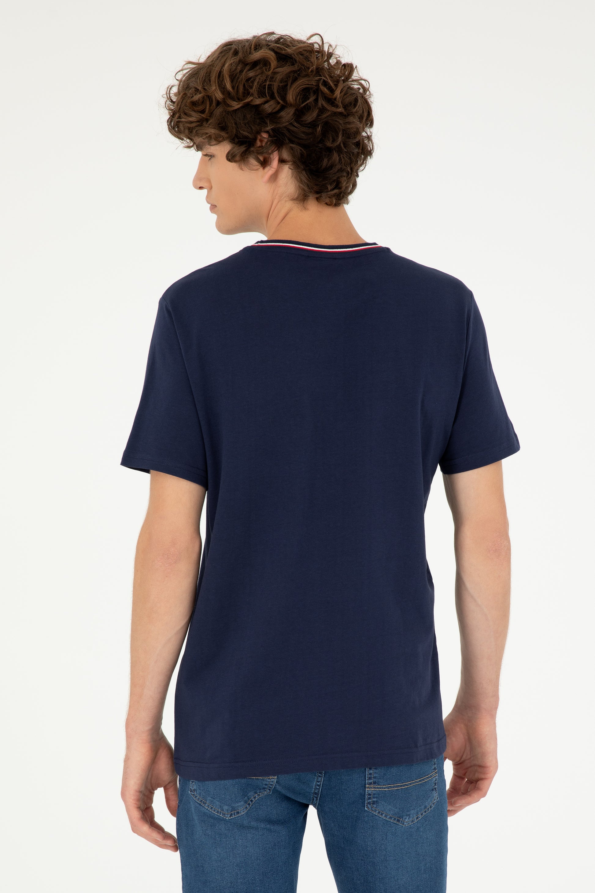 Men's Regular Fit Crew Neck Navy T-Shirt