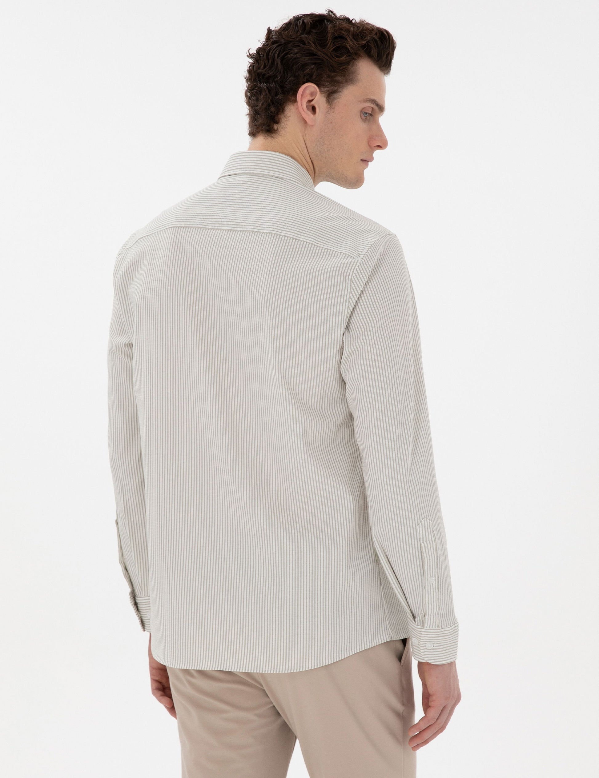 ��a��la Slim Fit Striped Long Sleeve Shirt