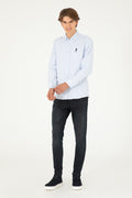 Men's Light Blue Long Sleeve Basic Shirt