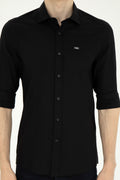 Men's Black Long Sleeve Basic Shirt