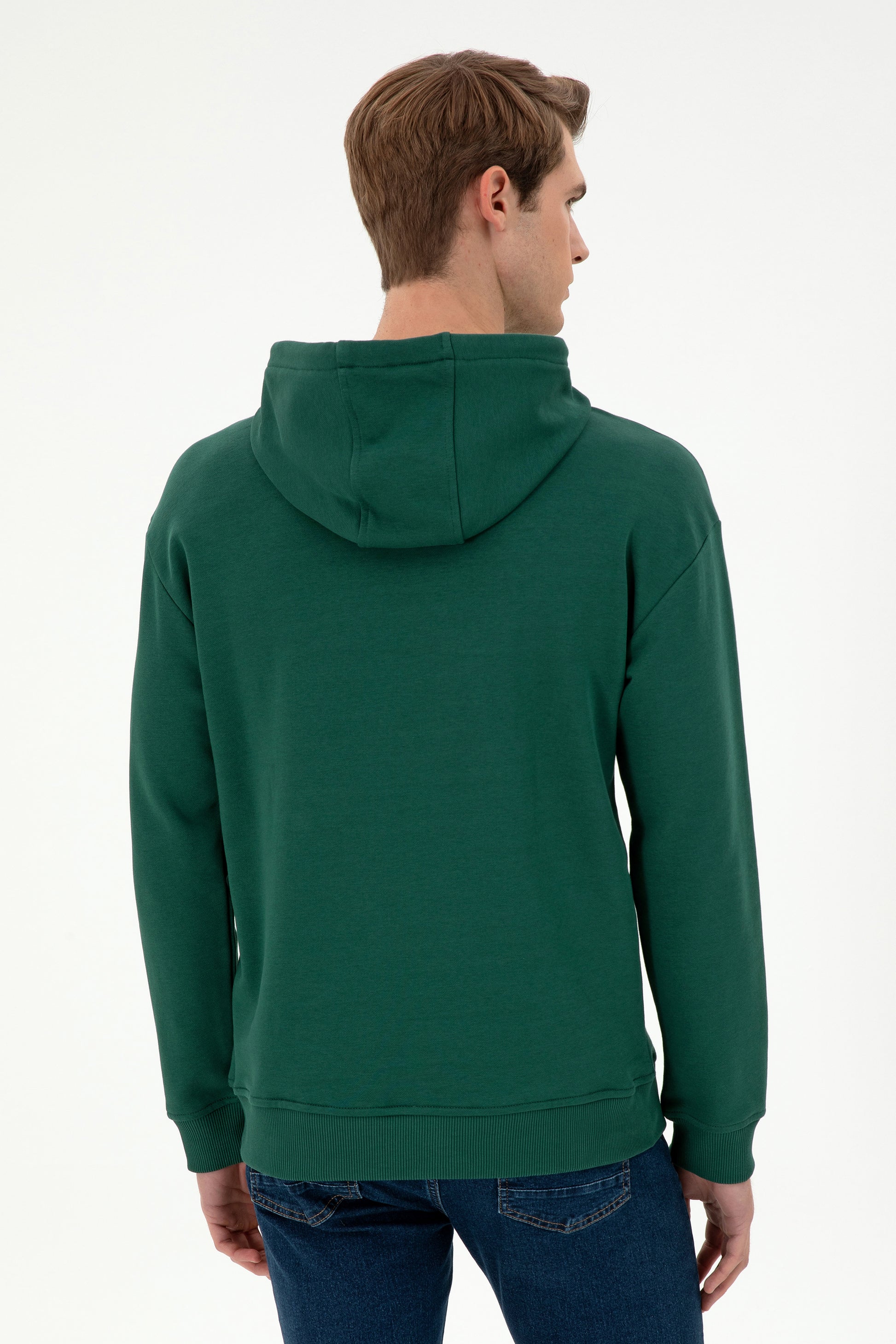 Men's Dark Green Basic Sweatshirt