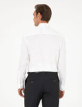 White Slim Fit Long Sleeve Basic Shirt