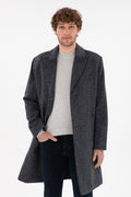 Men's Navy Blue Cashmere Coat