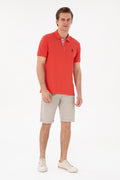 Men's Regular Fit Polo Neck Red Basic T-Shirt
