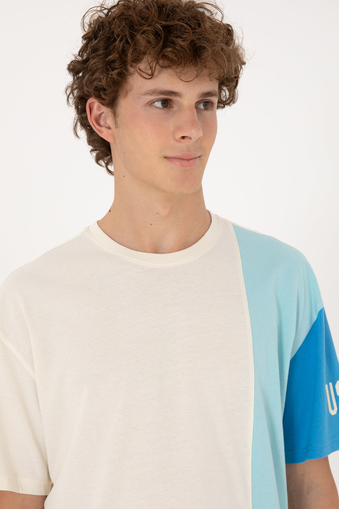 Men's Comfort Fit Crew Neck Ecru T-Shirt