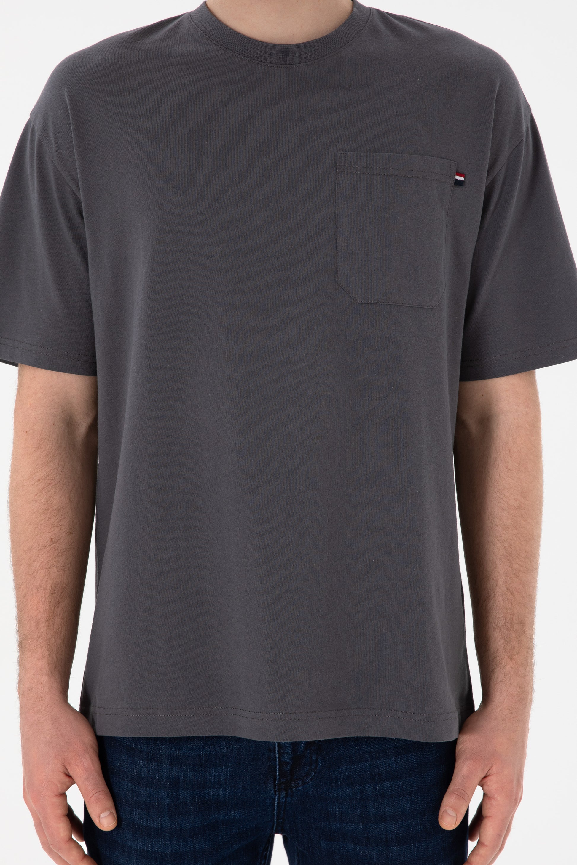Men's Comfort Fit Crew Neck Anthracite T-Shirt