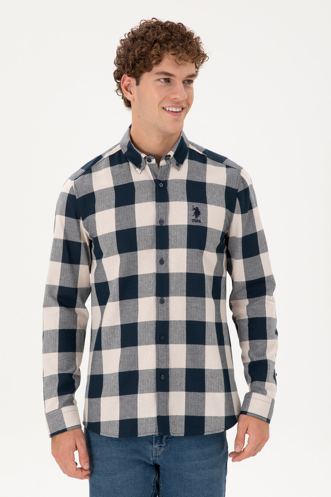 Men's Navy Blue Long Sleeve Shirt