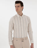Khaki Regular Fit Long Sleeve Shirt