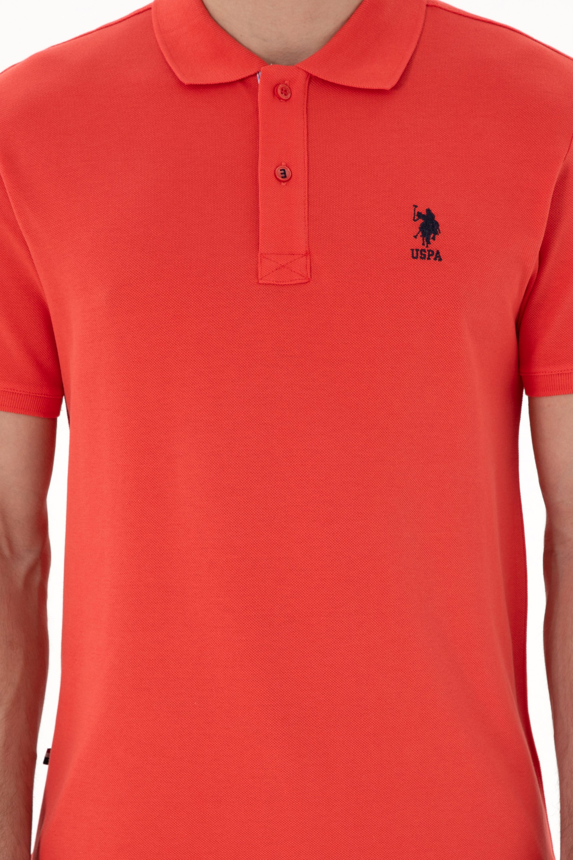Men's Regular Fit Polo Neck Red Basic T-Shirt