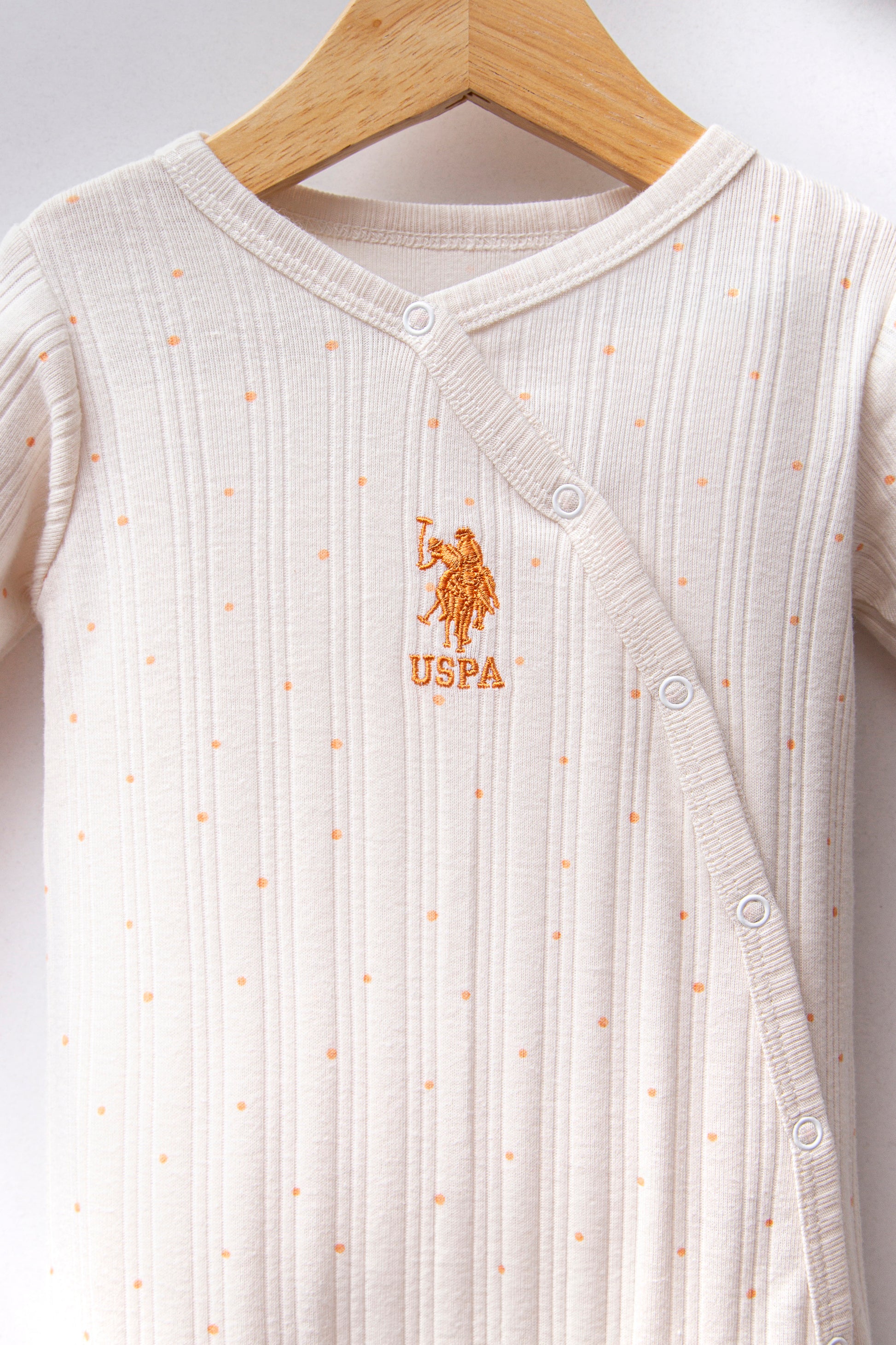 Baby Girl Ecru Polka Dot 4-Piece Zipper Set