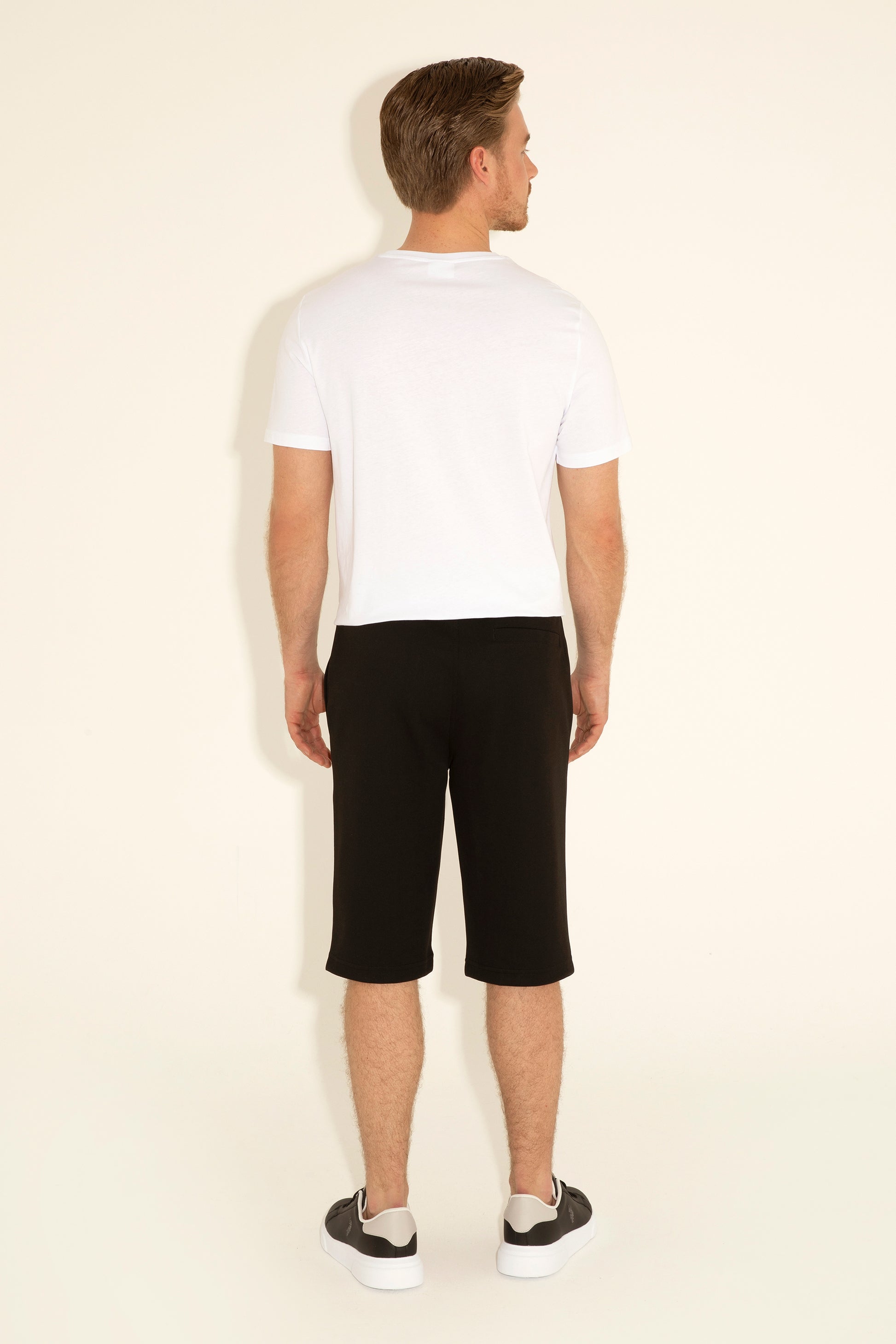 Men's Black Knitted Shorts