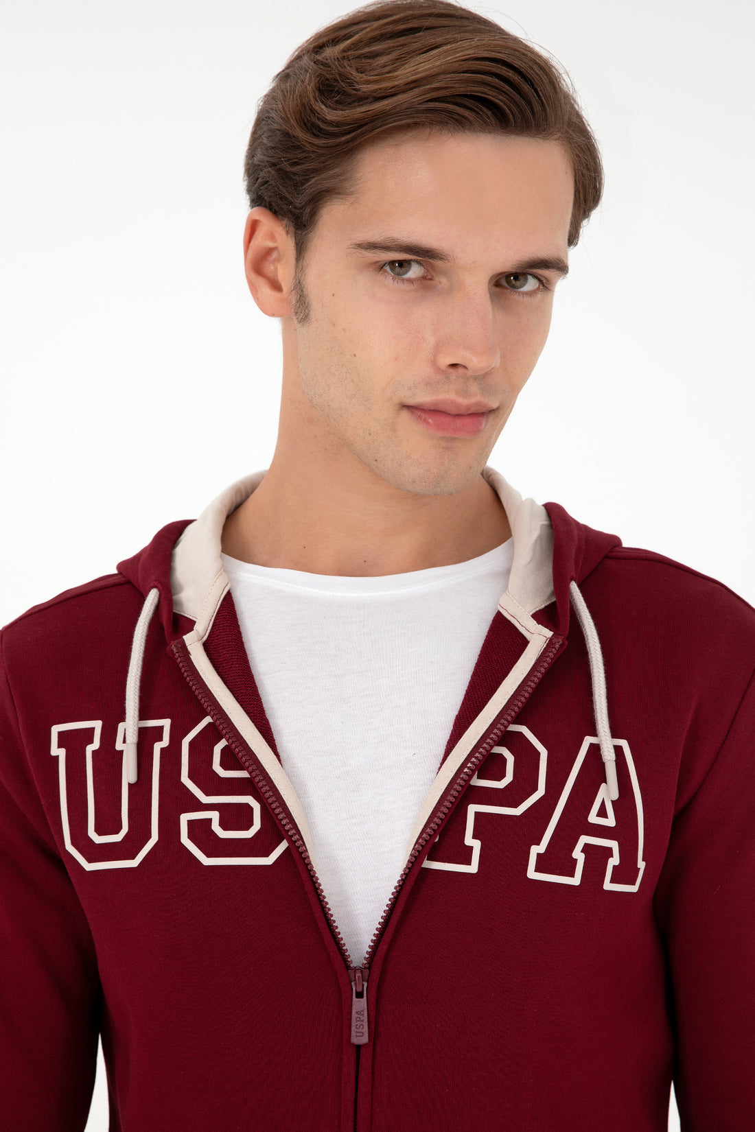 Men's Burgundy Knitted Cardigan