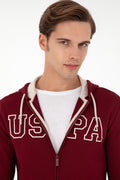 Men's Burgundy Knitted Cardigan