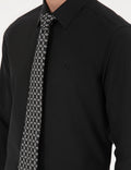 Black Slim Fit Long Sleeve Basic Shirt