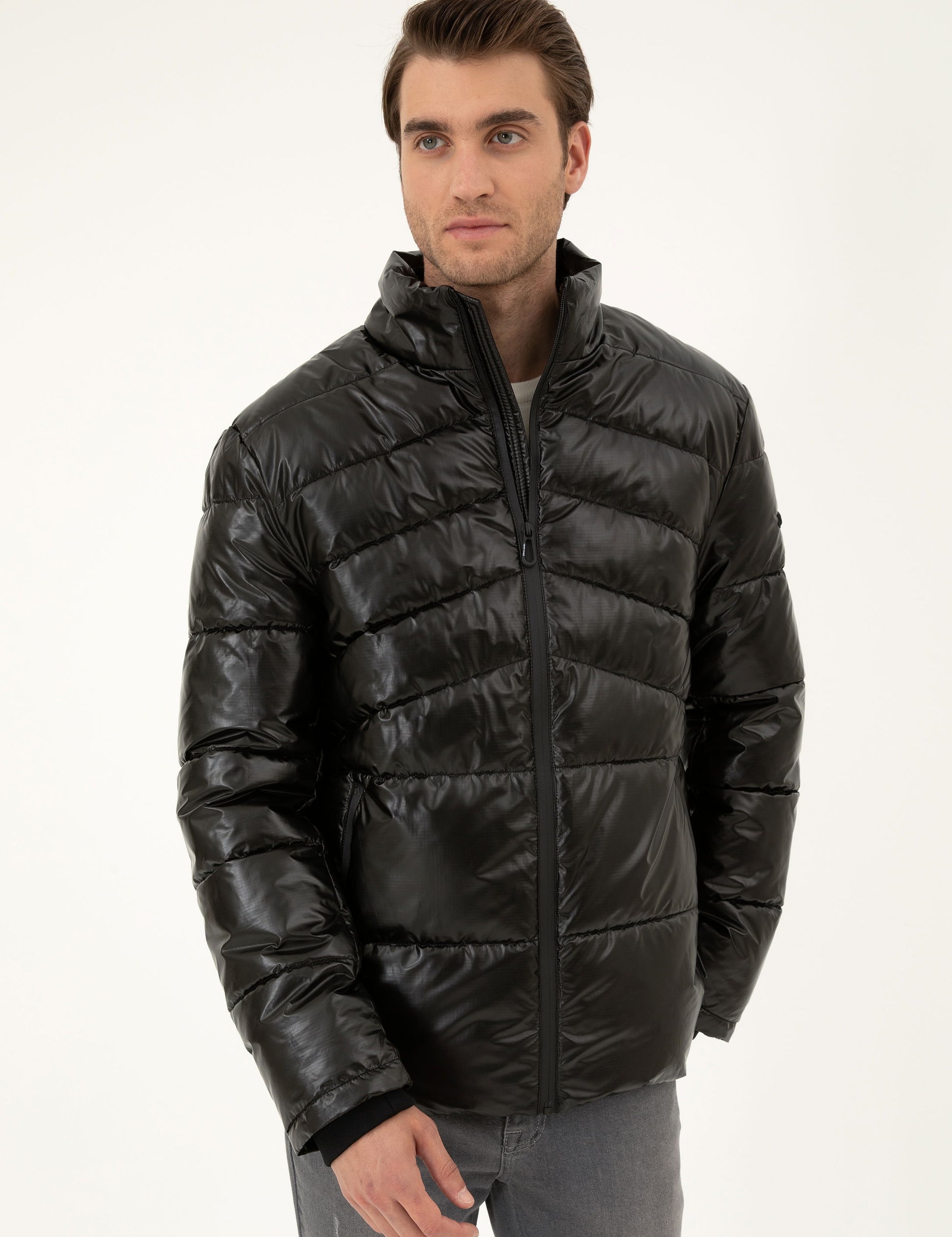 Black Shiny Inflatable Coat