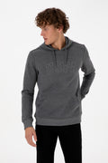 Erkek Regular Fit Kapüşonlu Antrasit Melanj Basic Sweatshirt