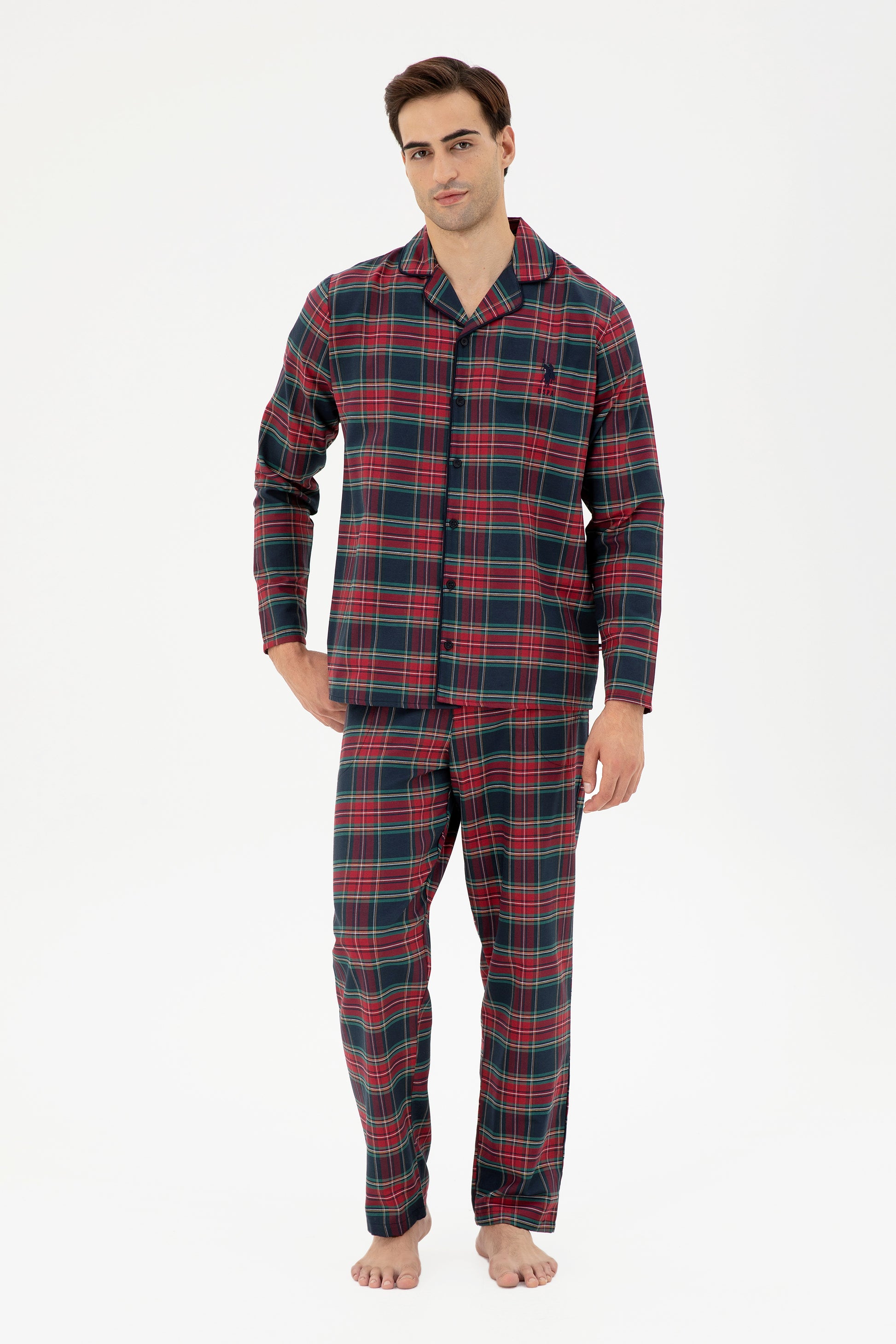 Men's Burgundy Pajama Set