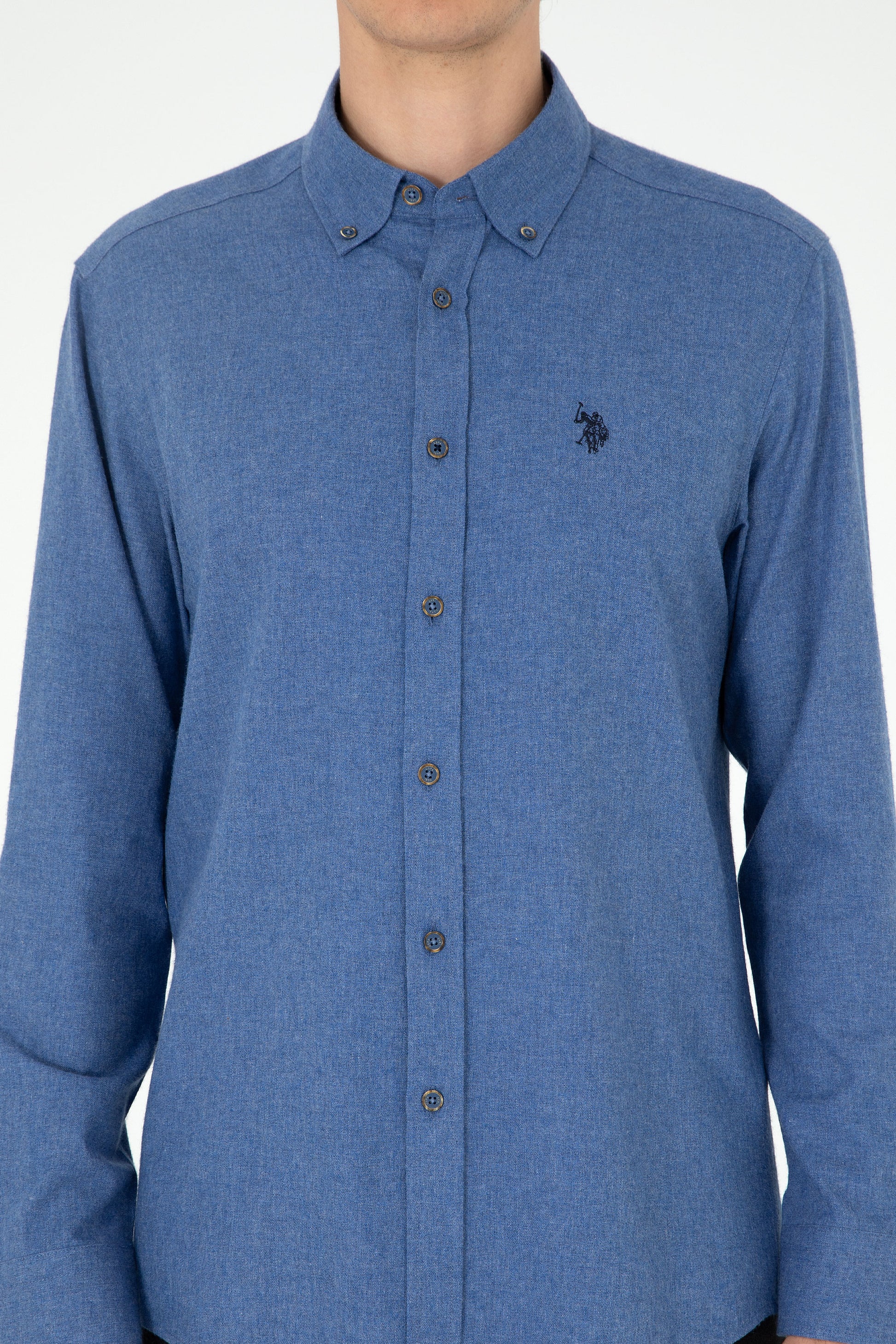 Men's Indigo Long Sleeve Basic Shirt