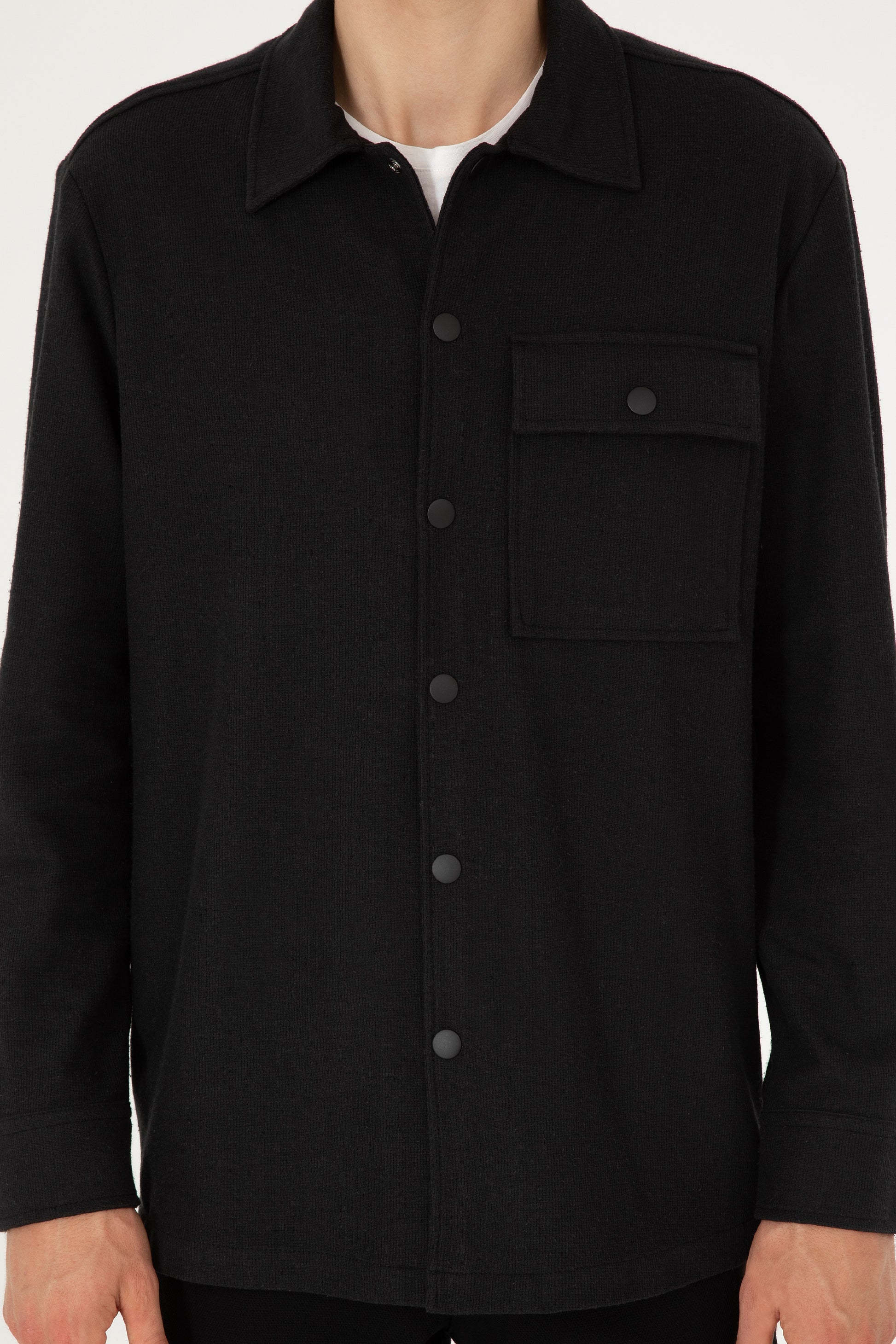 Men's Black Knitted Shirt