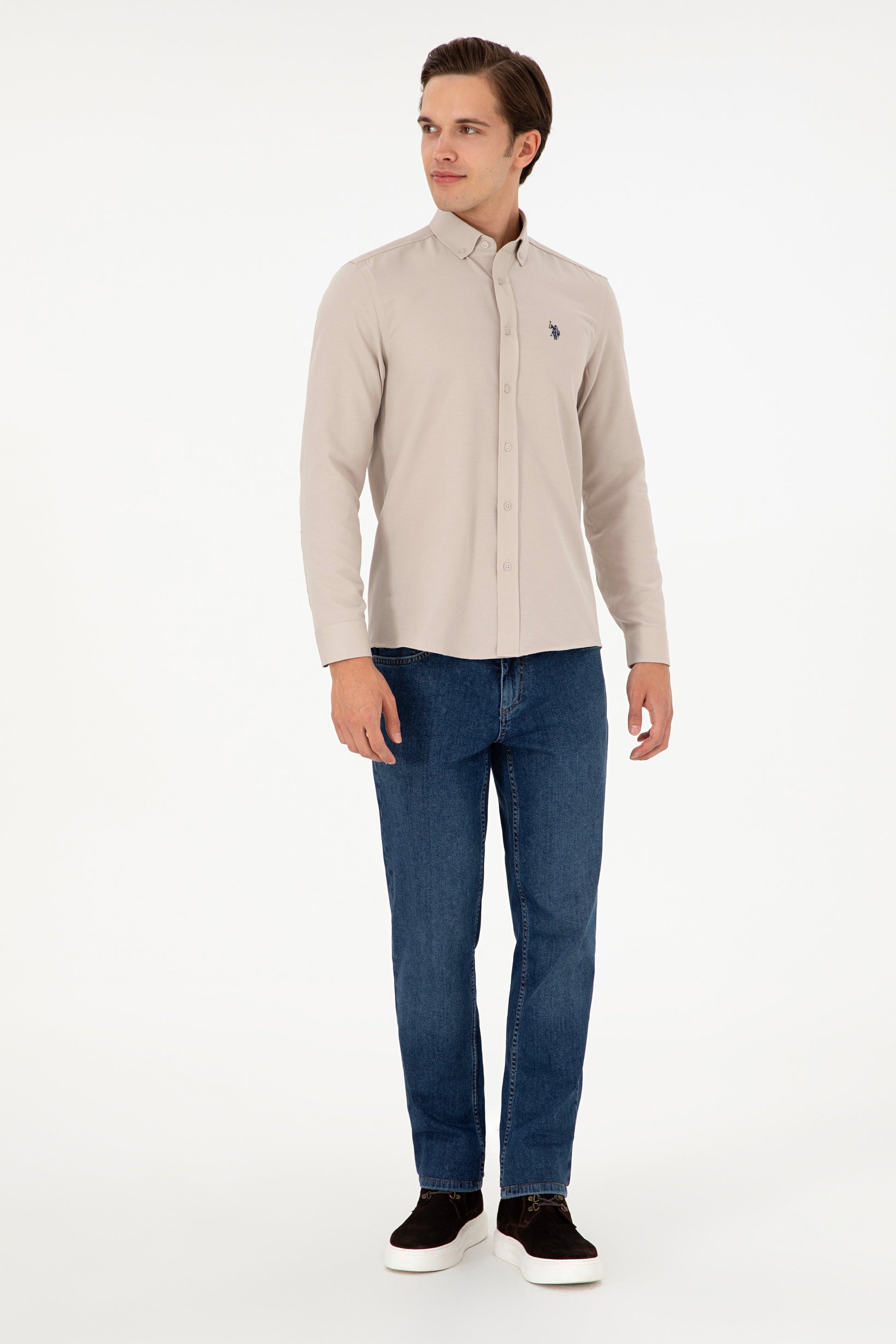 Men's Stone Long Sleeve Basic Shirt