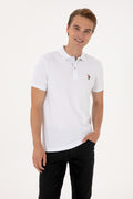 Men's Slim Fit Polo Neck White Basic T-Shirt