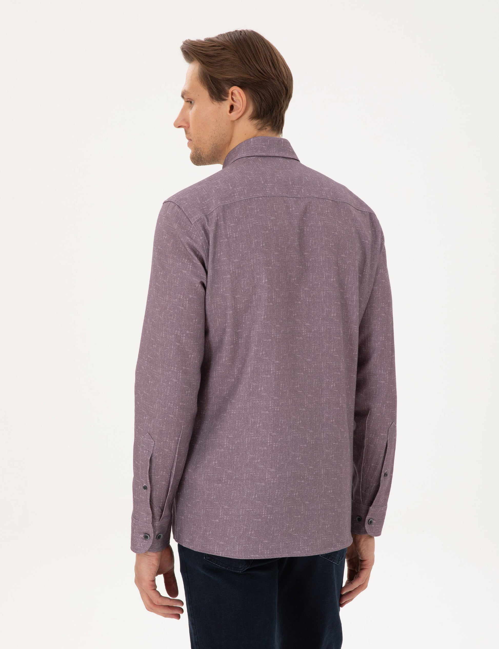 Purple Slim Fit Long Sleeve Shirt