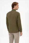 Men's Khaki Long Sleeve Basic Shirt