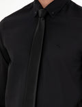 Black Slim Fit Long Sleeve Shirt