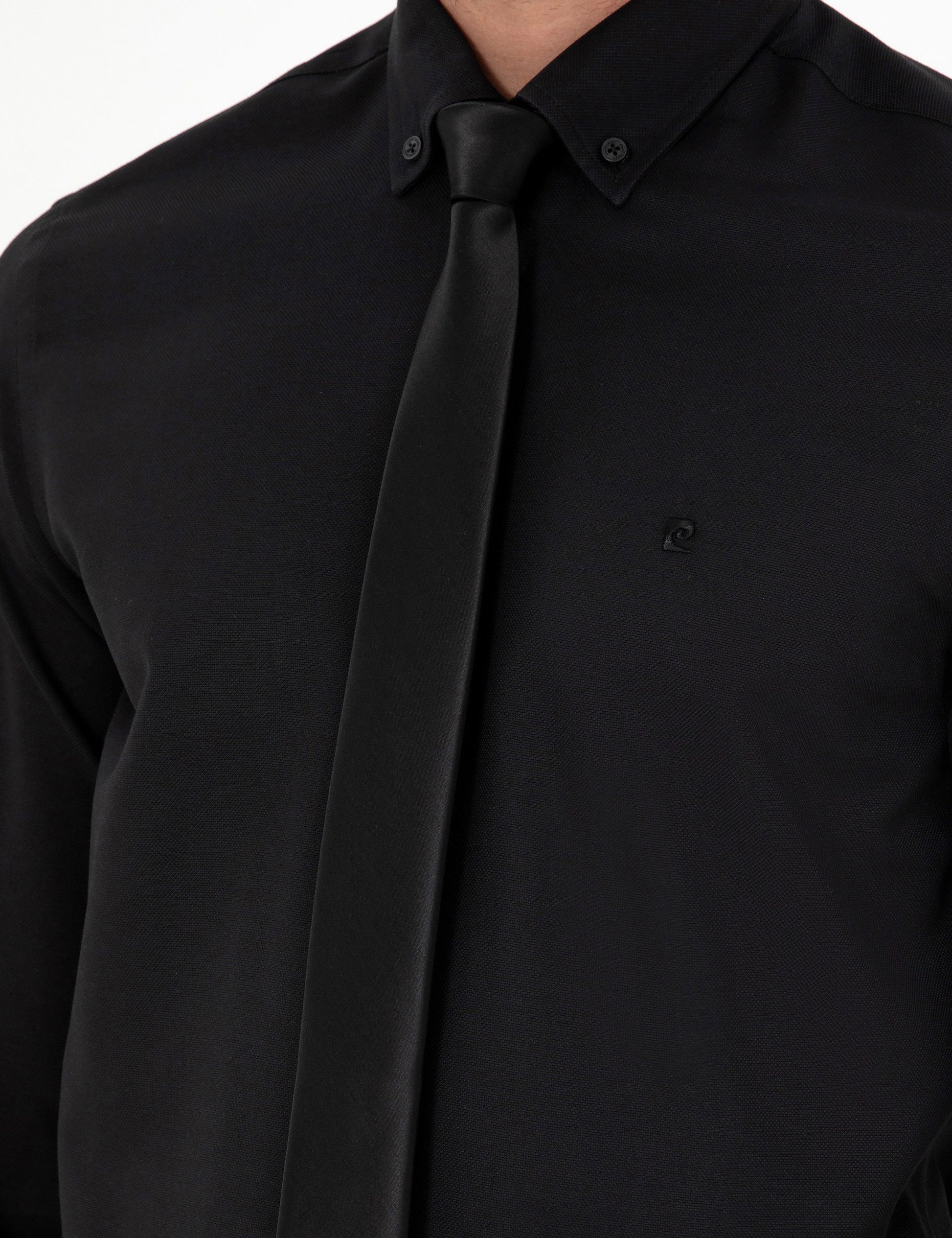 Black Slim Fit Long Sleeve Shirt