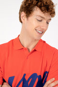 Men's Red Polo Neck T-Shirt