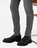 Black 100% Leather Casual Shoes