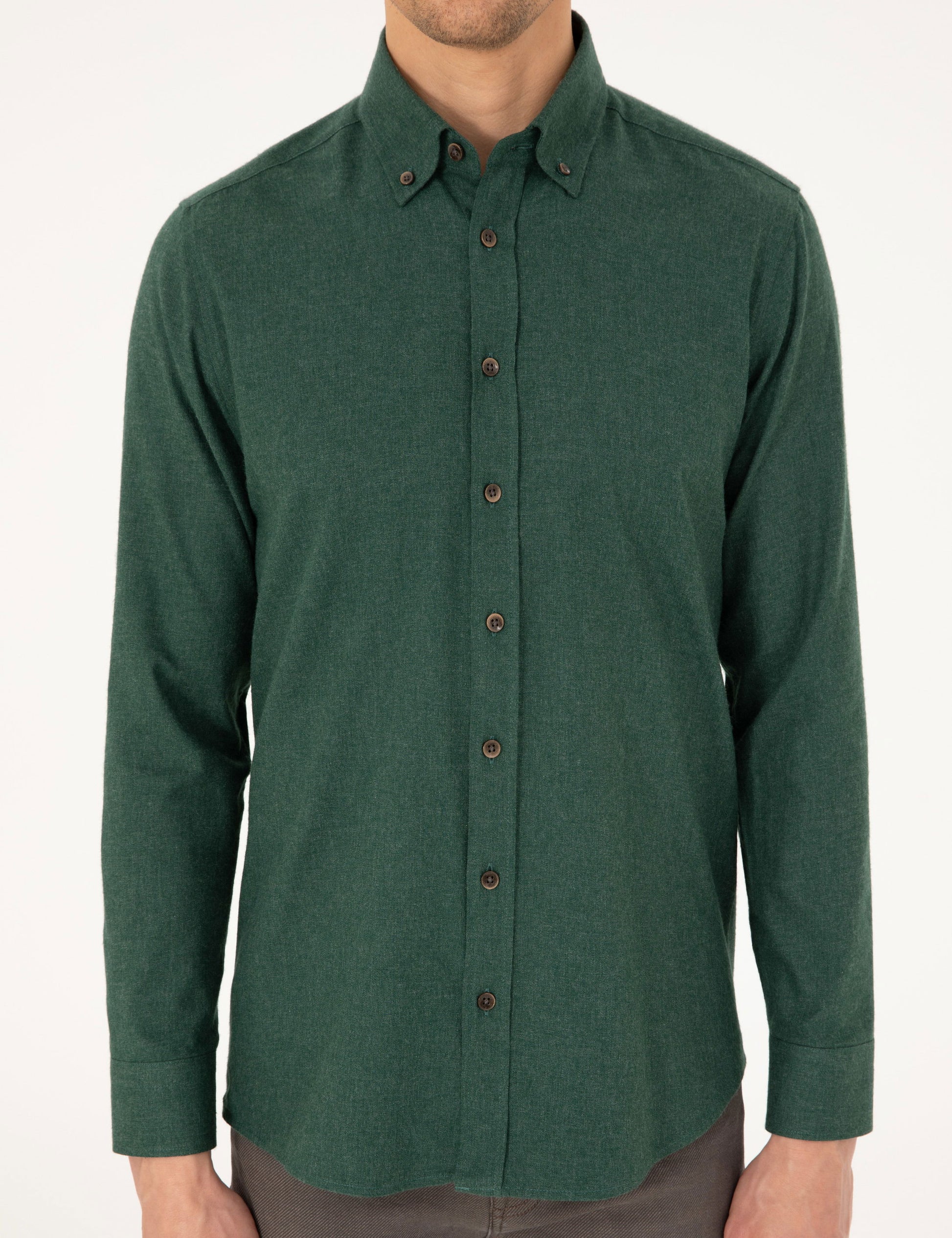 Green Regular Fit Long Sleeve Shirt