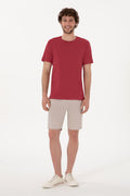 Men's Regular Fit Crew Neck Cherry T-Shirt
