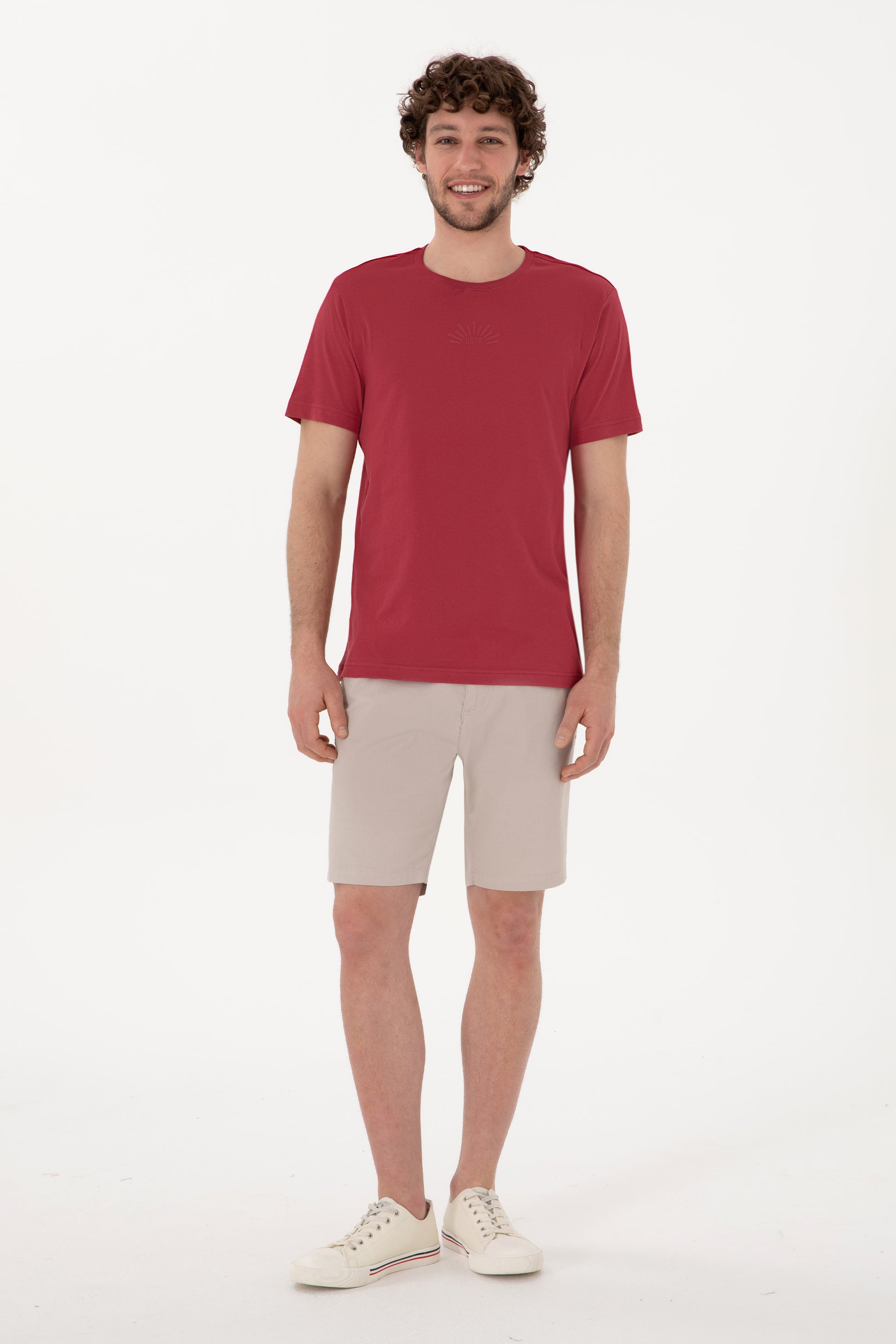 Men's Regular Fit Crew Neck Cherry T-Shirt