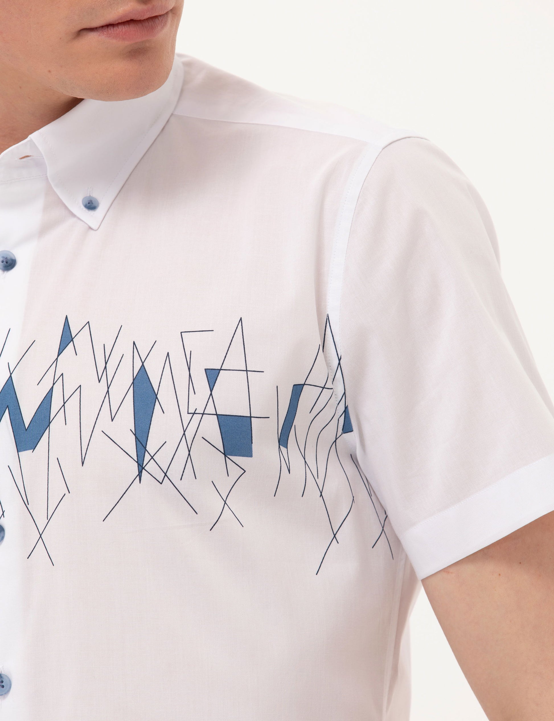 Navy Blue Ex. Slim Fit Short Sleeve Shirt
