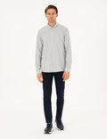 Navy Blue Regular Fit Striped Long Sleeve Shirt