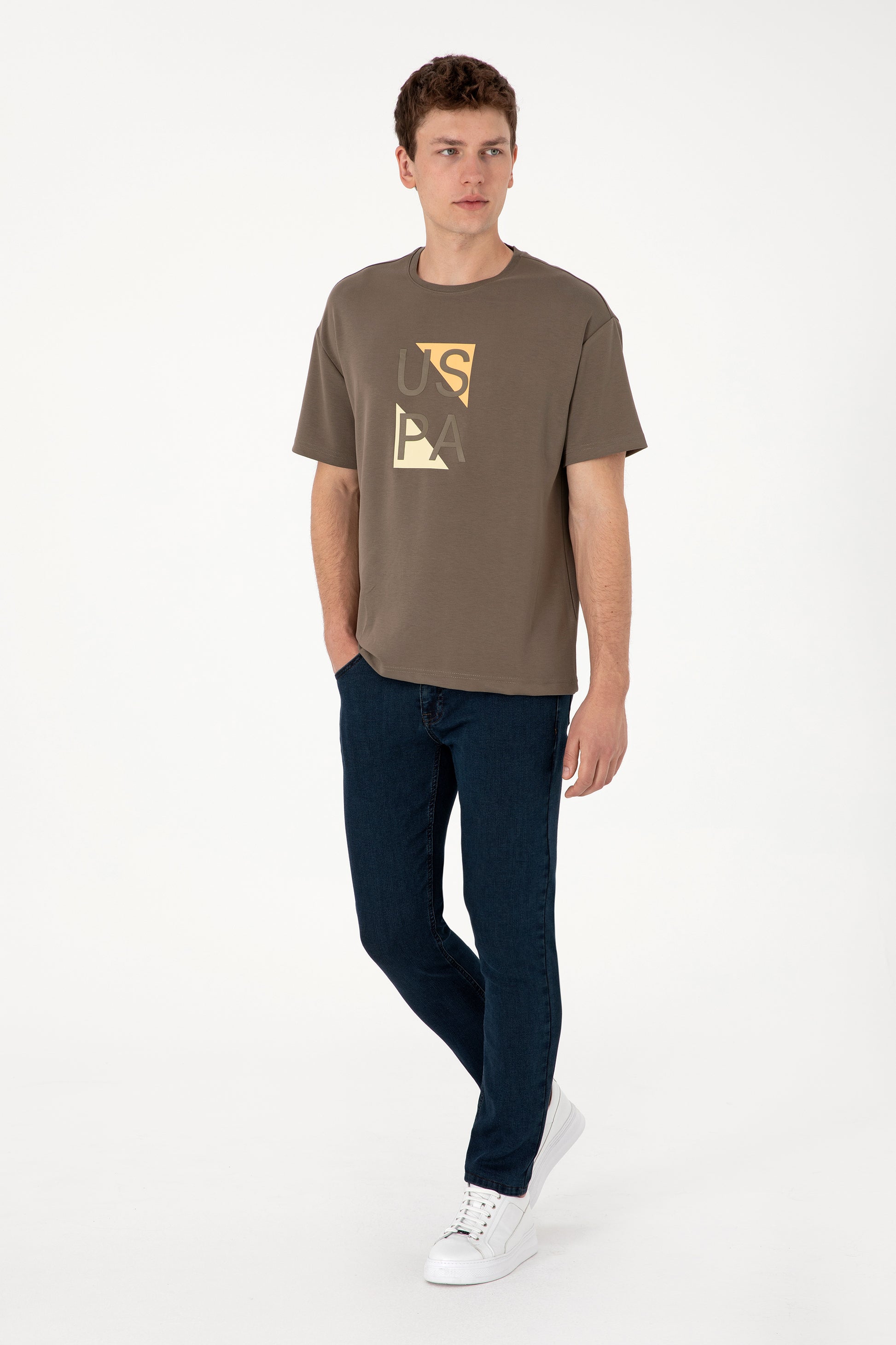 Men's Comfort Fit Crew Neck Mink T-Shirt
