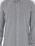 Navy Blue Regular Fit Striped Long Sleeve Shirt
