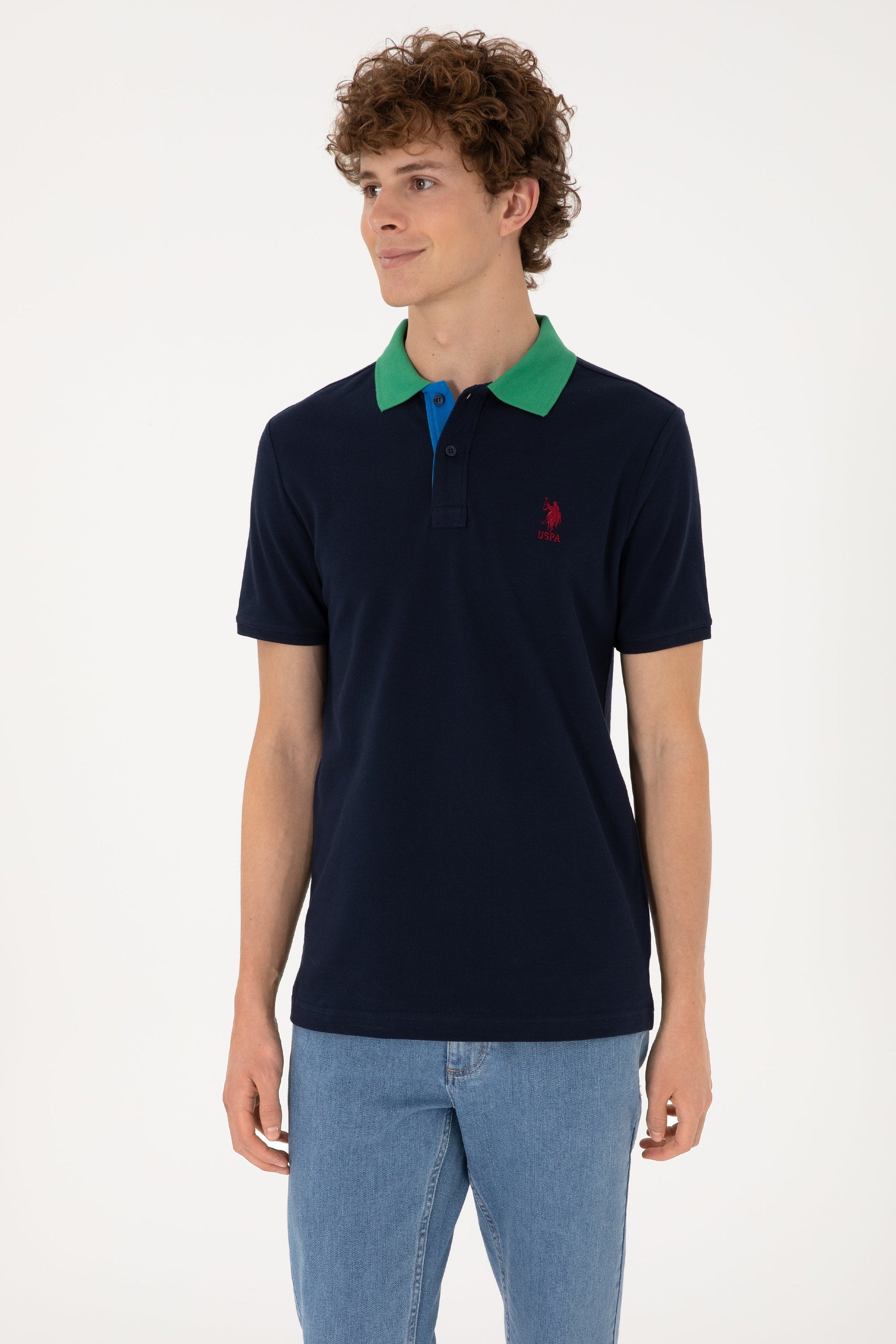 U.S. Polo Assn. - Men's Regular Fit Polo Neck Navy T-Shirt