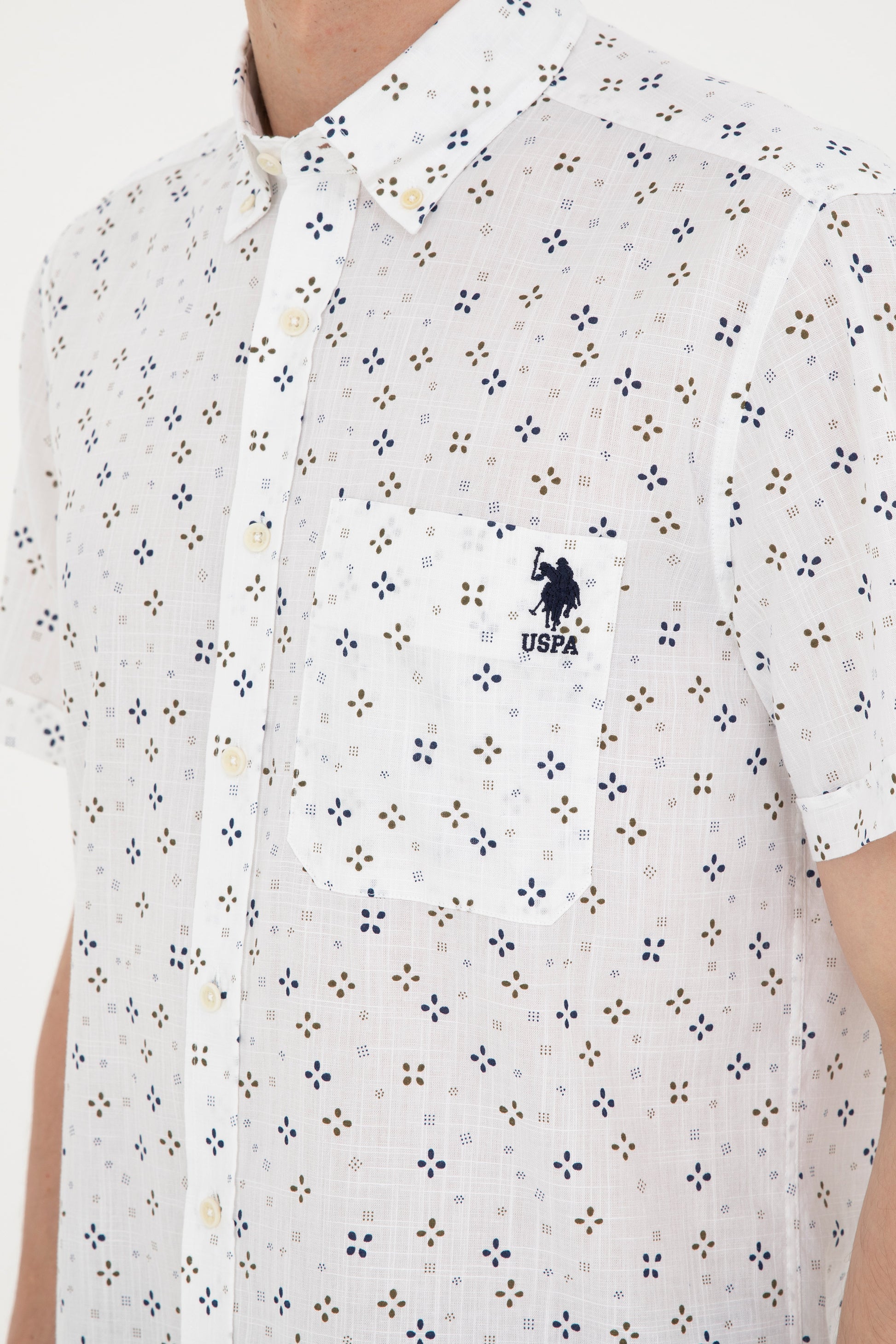 Men's Ecru Short Sleeve Shirt