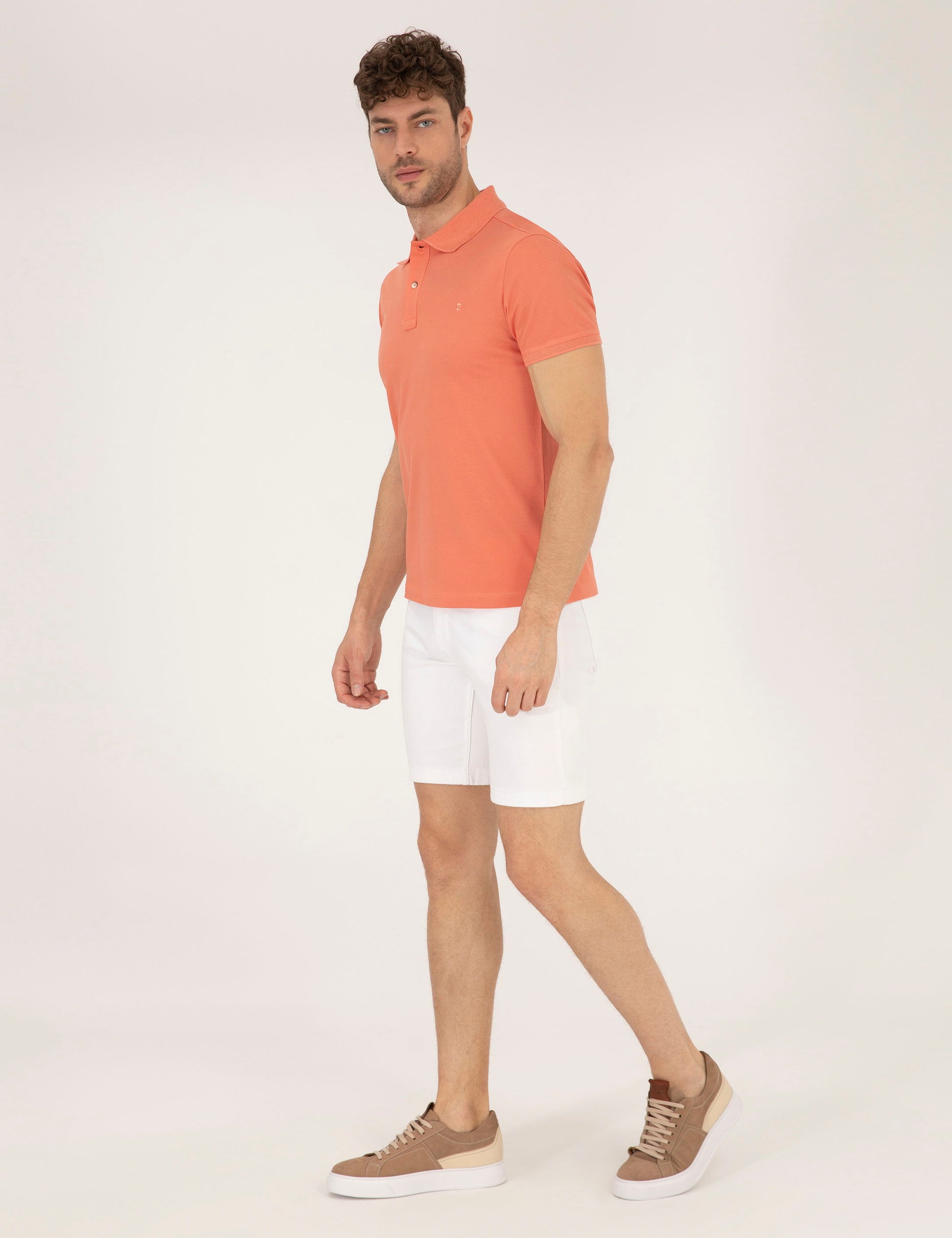 Ecru Slim Fit Jeans Shorts