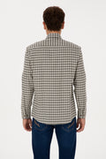 Men's Dark Green Long Sleeve Plaid Shirt