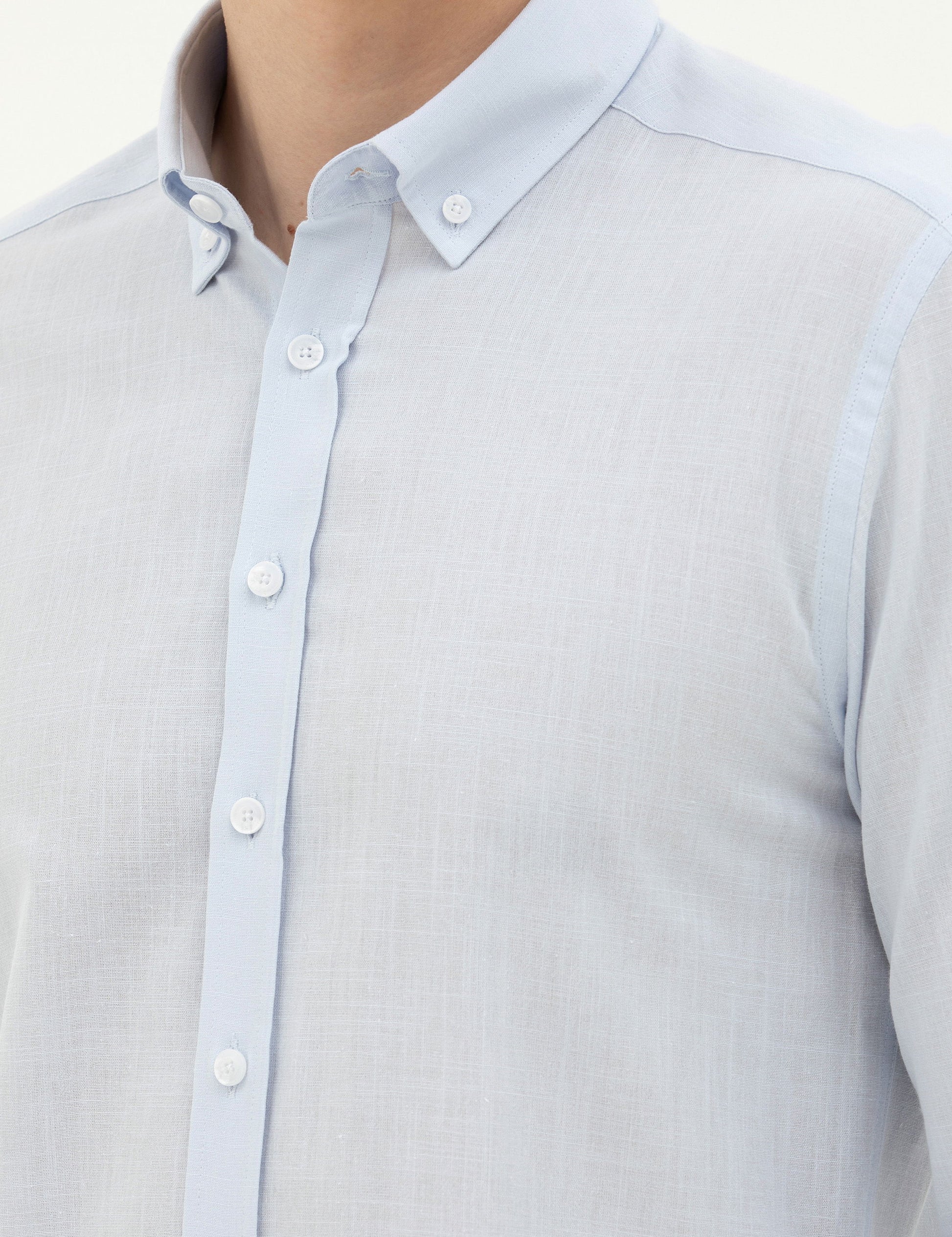 Light Blue Slim Fit Long Sleeve Shirt