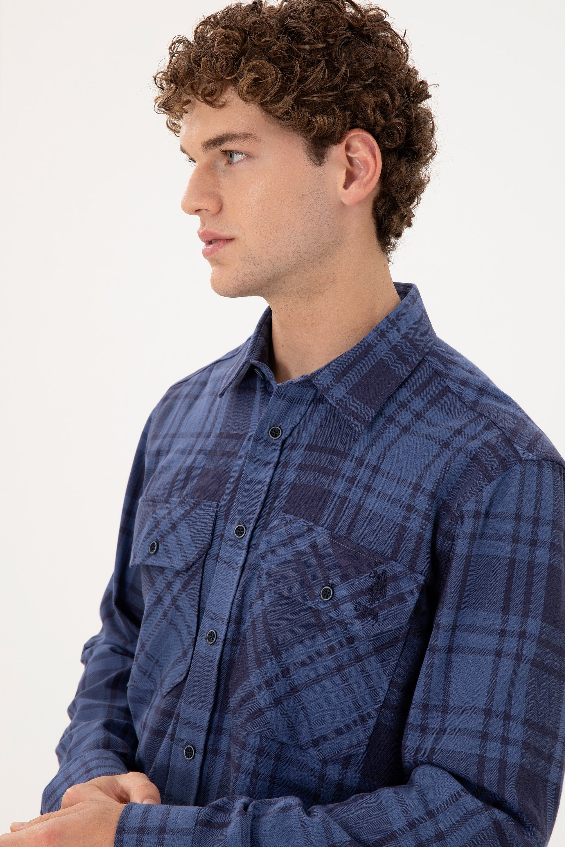 Men's Indigo Long Sleeve Shirt