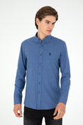 Men's Indigo Long Sleeve Basic Shirt