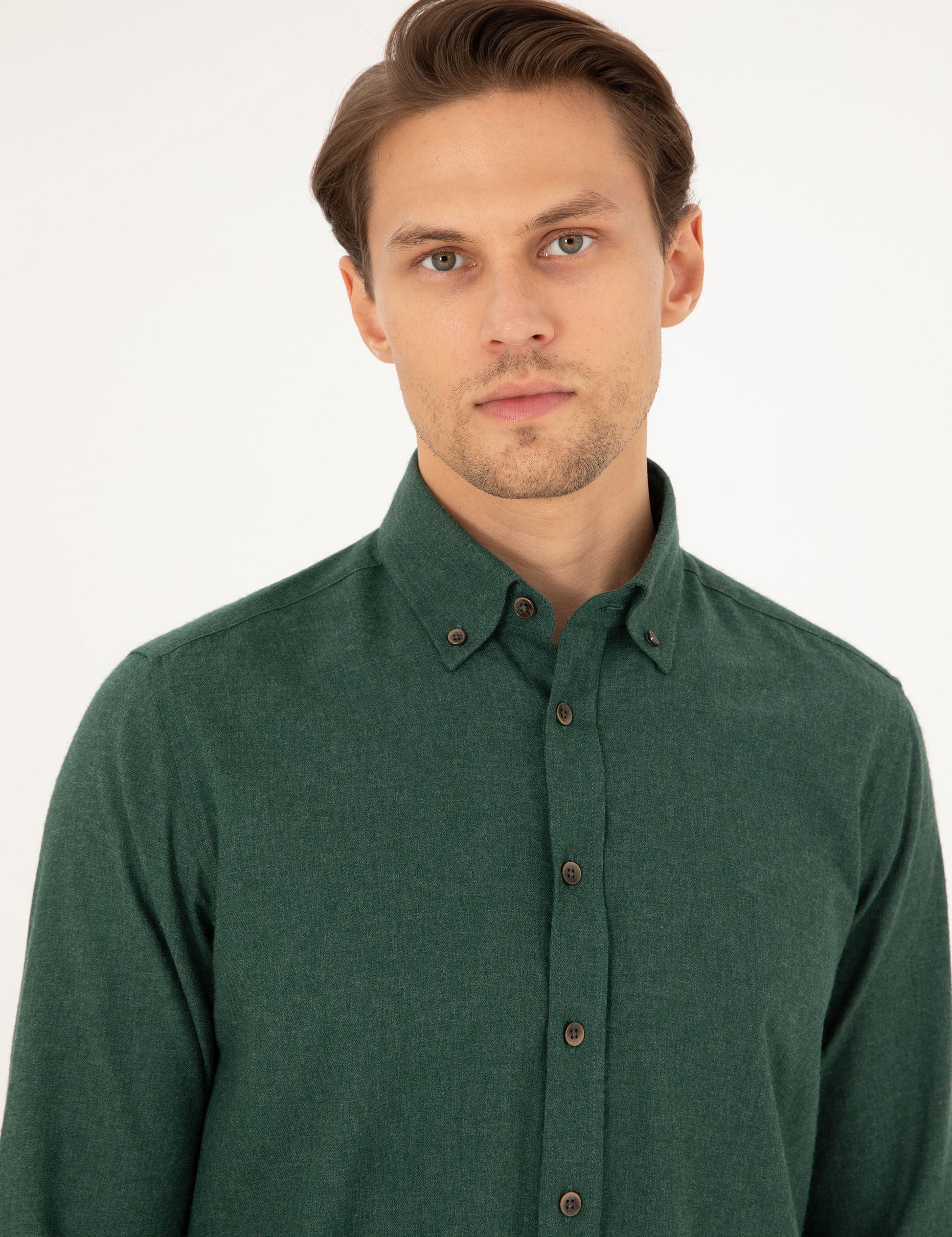 Green Regular Fit Long Sleeve Shirt