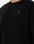 Men's Regular Fit Crew Neck Black Basic Sweatshirt