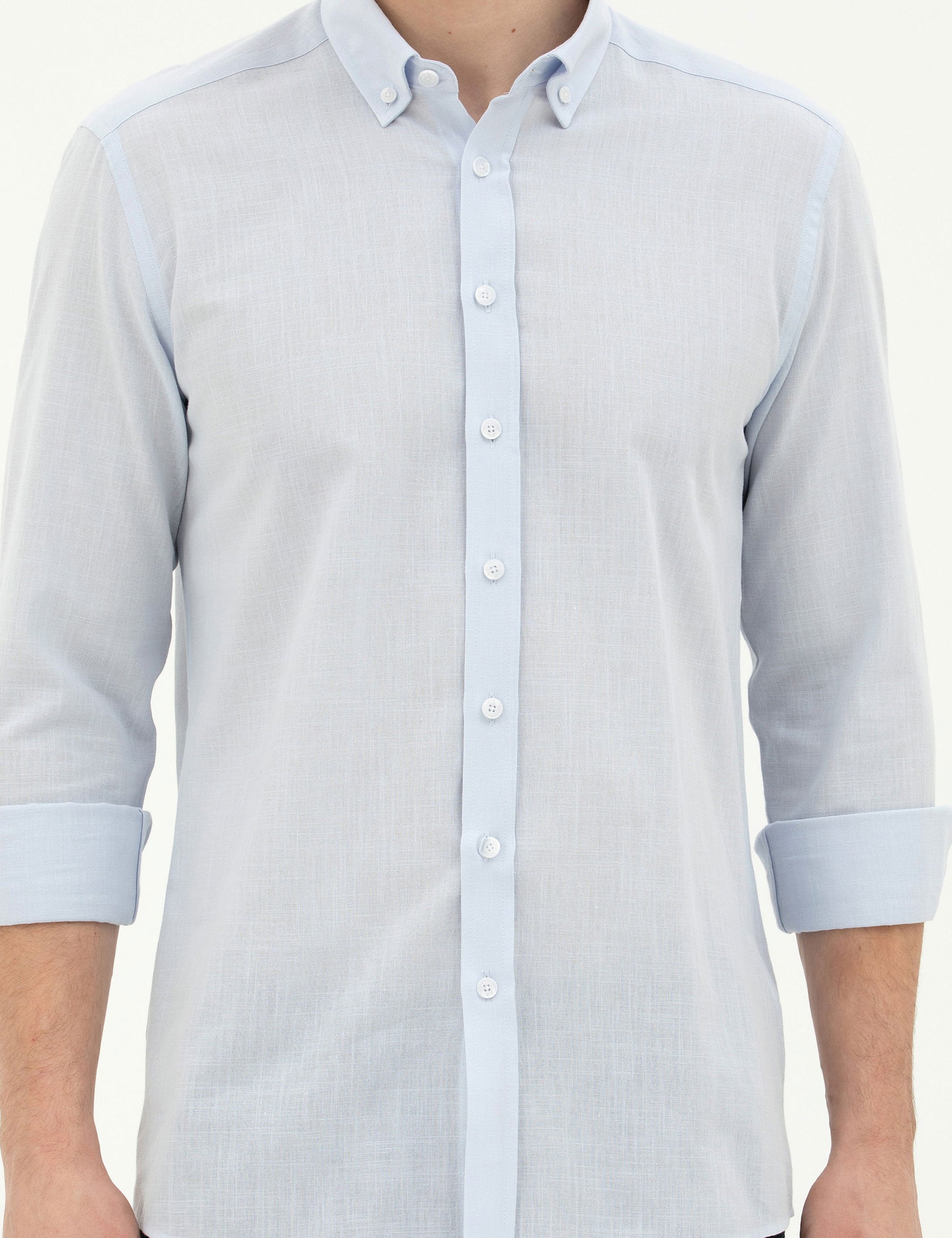 Light Blue Slim Fit Long Sleeve Shirt