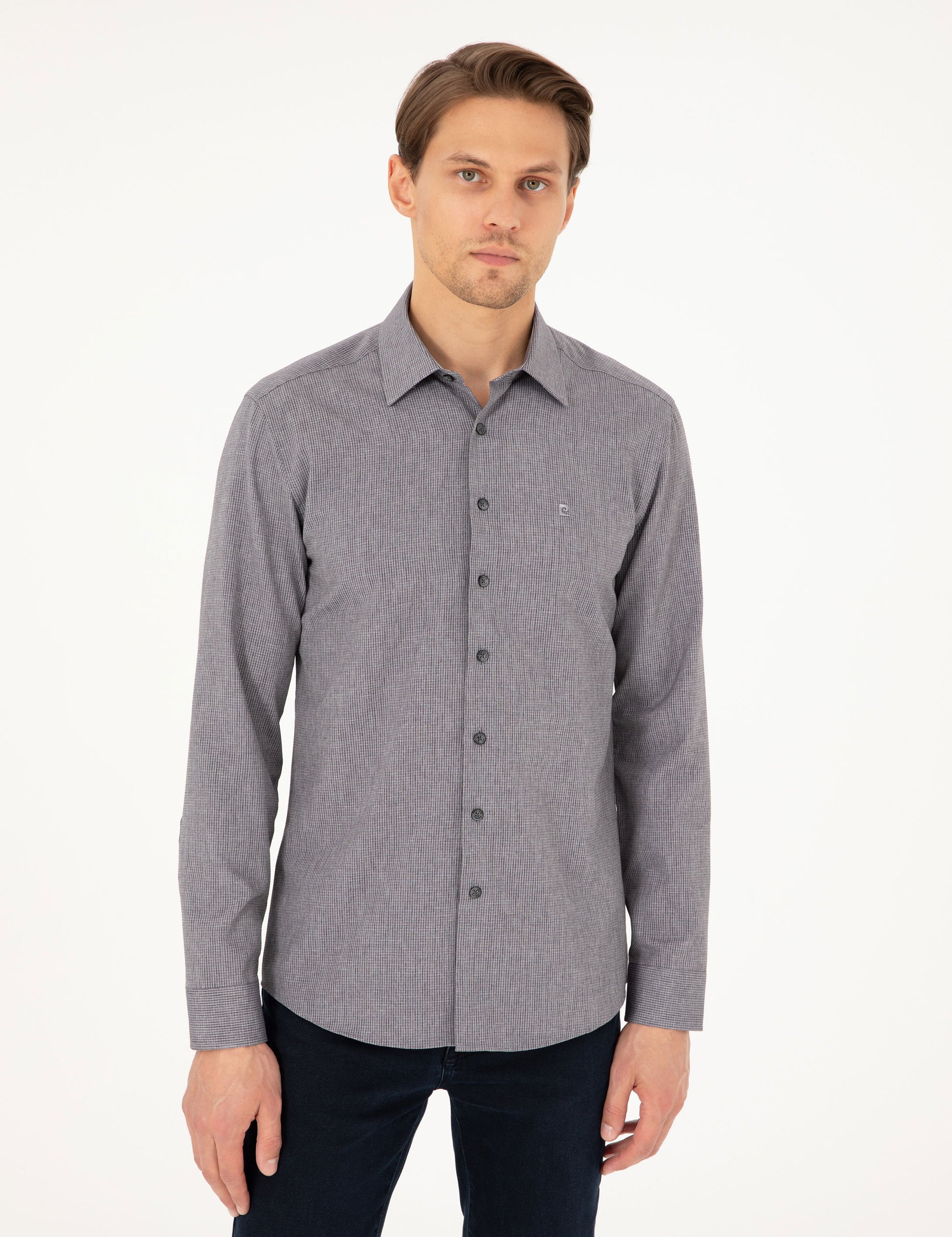 Anthracite Slim Fit Long Sleeve Shirt