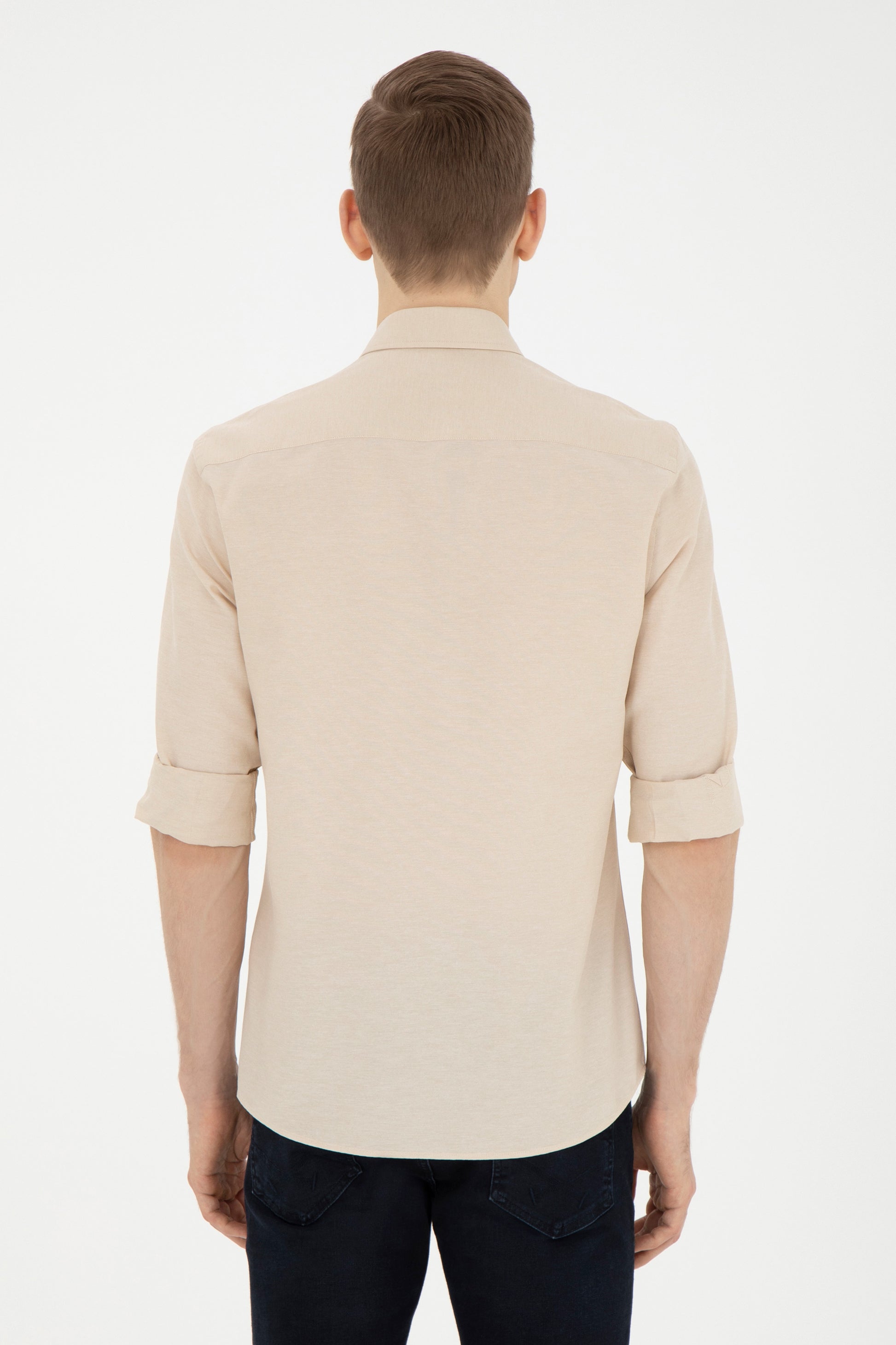 Men's Camel Long Sleeve Basic Shirt